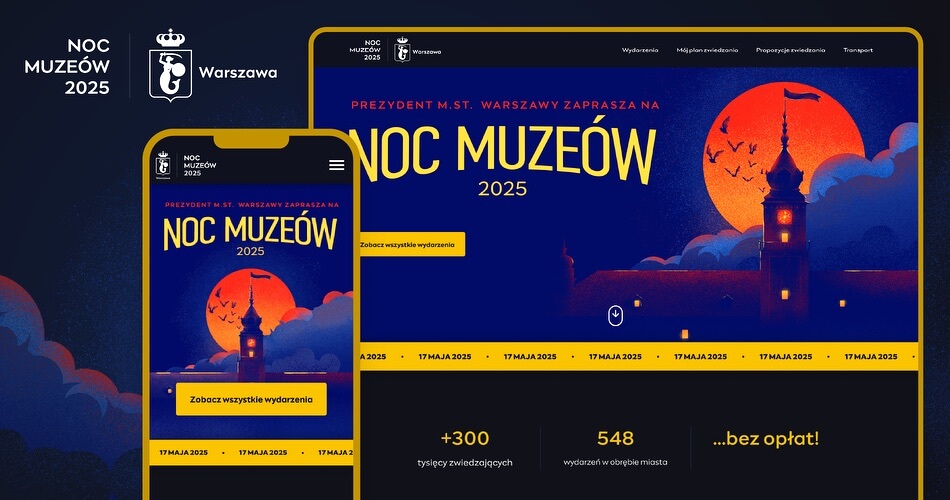 Noc Muzeów by GoldenGrid  – UX design dla Urzędu m.st. Warszawy